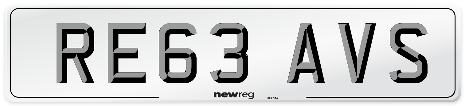 RE63 AVS Number Plate from New Reg